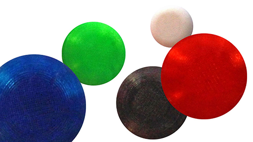 Buttons in den Standardfarben Weiss, Transparent-Schwarz, Transparent-Blau, Transparent-Rot, Transparent-Grün